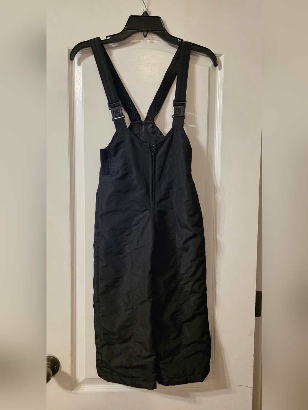 Kids Black Insulated Snow One-Piece Bib with Adjustable Straps